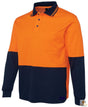 HI VIS Long Sleeve Polo Shirt - Orange (High Visibility Fluro Safety Workwear)