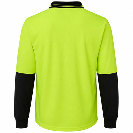 HI VIS Long Sleeve Polo Shirt - Yellow (High Visibility Fluro Safety Workwear)