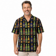 Mens Oahu Hawaiian Party Shirt Button Hippie Tops Short Sleeve Beach Holiday - Beer Bottles (1425) - S