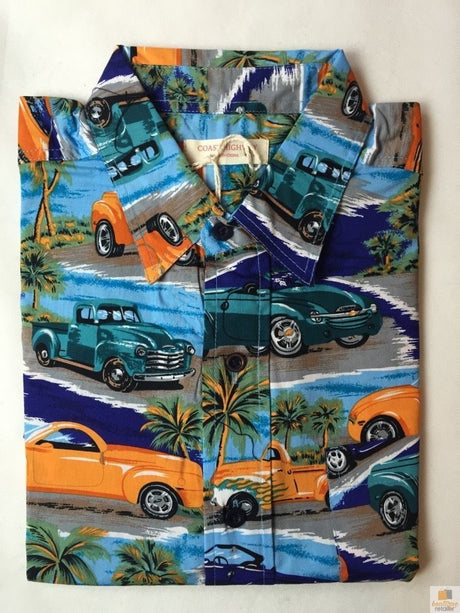 Mens Oahu Hawaiian Party Shirt Button Hippie Tops Short Sleeve Beach Holiday - Flamingo On Shore (0498)