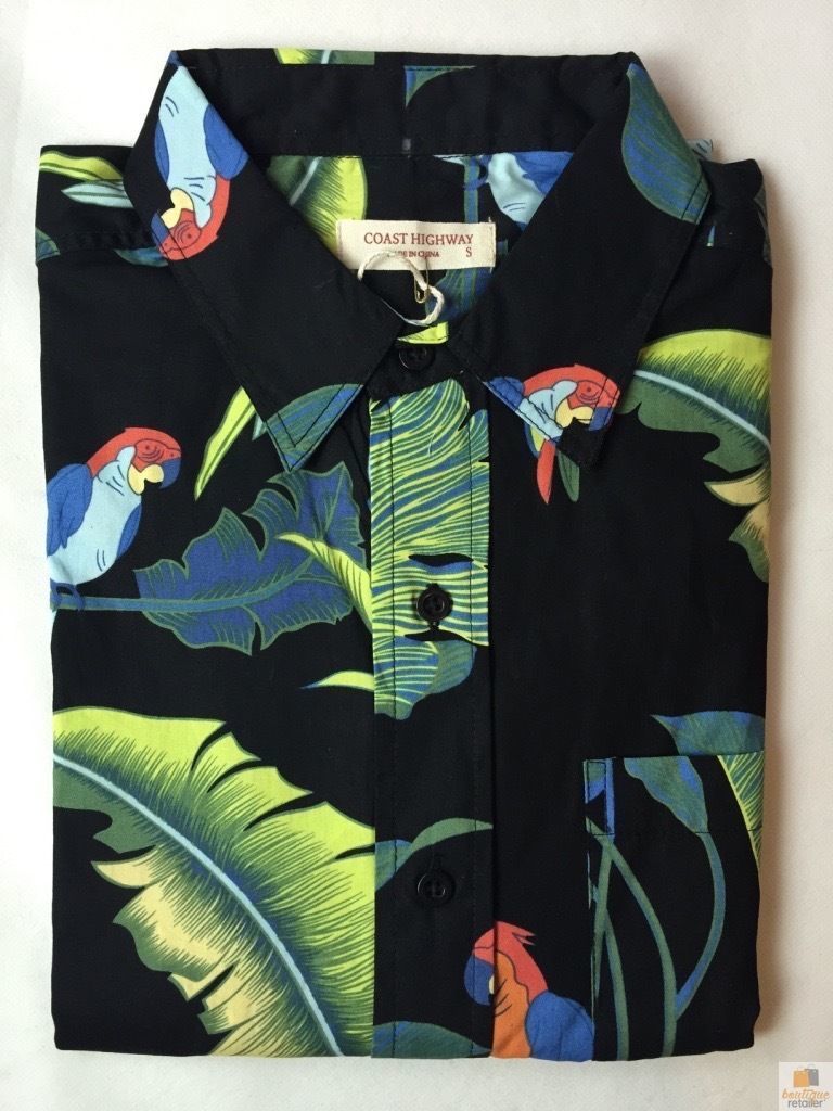 Mens Oahu Hawaiian Party Shirt Button Hippie Tops Short Sleeve Beach Holiday - Vintage Car (1425)