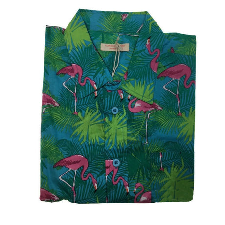 Mens Oahu Hawaiian Party Shirt Button Hippie Tops Short Sleeve Beach Holiday - Water Colour (0503)