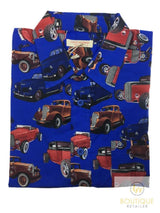 Mens Oahu Hawaiian Party Shirt Button Hippie Tops Short Sleeve Beach Holiday - Vintage Car (1425) - S