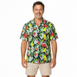 Mens Oahu Hawaiian Party Shirt Button Hippie Tops Short Sleeve Beach Holiday - Water Colour (0503) - XL