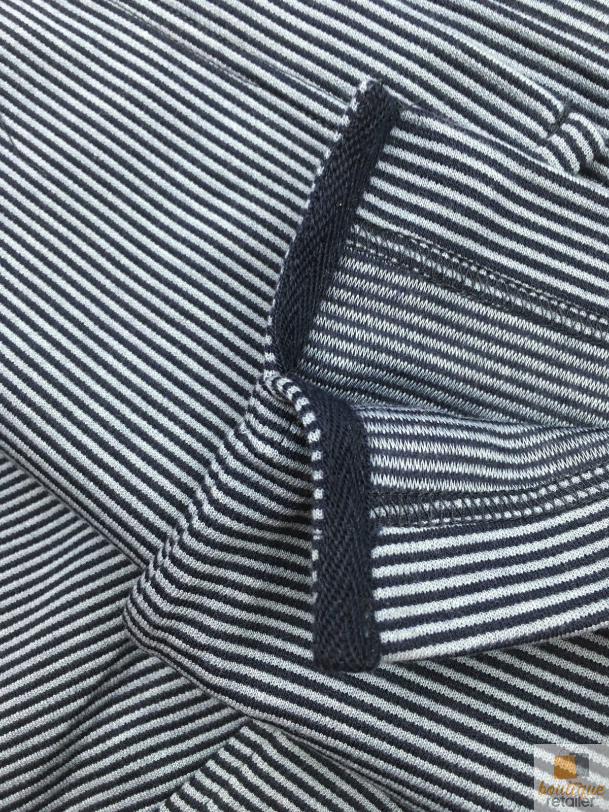 Short Sleeve Polo Shirt Top Short Sleeve Quality Loose Fit Adults Striped - Navy/Storm - M