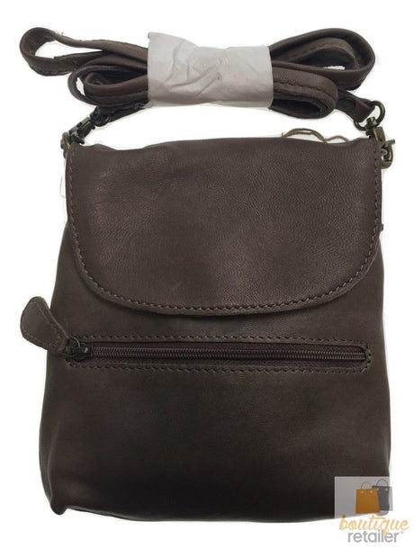 Womens Leather Sling Cross Body Bag Tote Messenger Satchel Shoulder ITS06 - Grey
