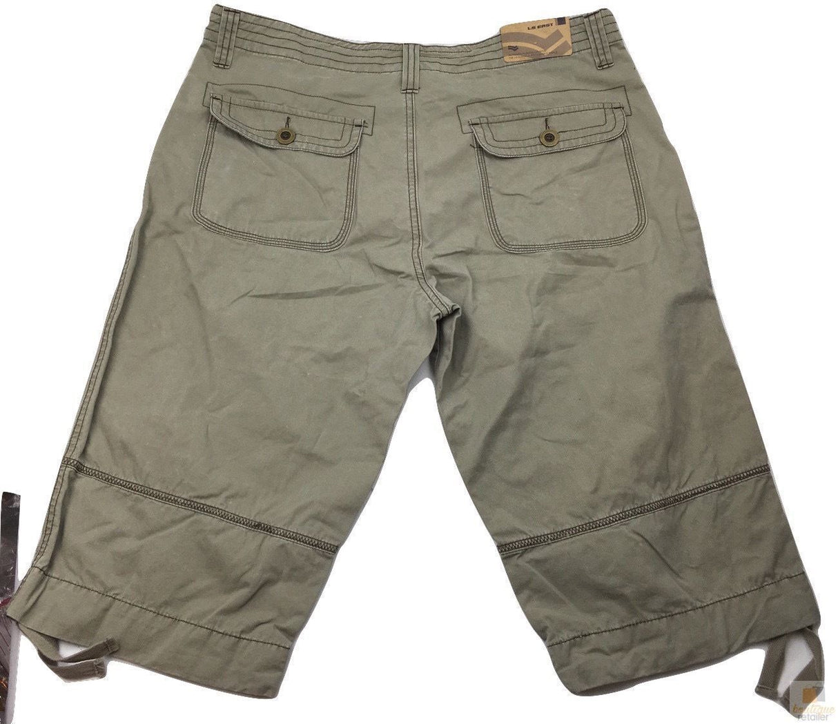 Mens 3/4 CARGO SHORTS 100% COTTON Army Military Combat Quality Summer - Washed Khaki