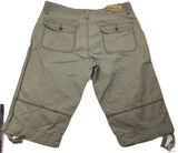 Mens 3/4 CARGO SHORTS 100% COTTON Army Military Combat Quality Summer - Washed Khaki