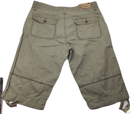 Mens 3/4 CARGO SHORTS 100% COTTON Army Military Combat Quality Summer - Washed Khaki