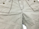 Mens 3/4 CARGO SHORTS 100% COTTON Army Military Combat Quality Summer - Washed Khaki