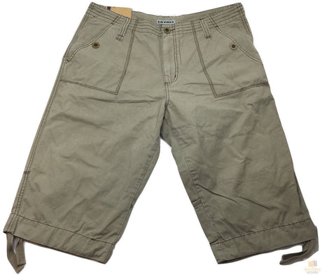 Mens 3/4 CARGO SHORTS 100% COTTON Army Military Combat Quality Summer - Washed Khaki