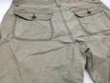 Mens 3/4 CARGO SHORTS 100% COTTON Army Military Combat Quality Summer - Washed Khaki