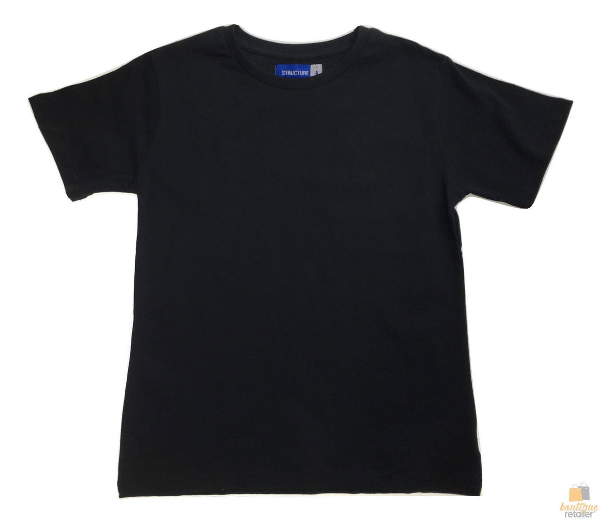 KIDS PLAIN T SHIRT Children's Child 100% COTTON Boys Girls Basic Blank Tee Top - Black - 14