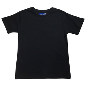 KIDS PLAIN T SHIRT Children's Child 100% COTTON Boys Girls Basic Blank Tee Top - Black - 14