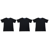 3x Kids Plain Black T-Shirt Pack - 100% Cotton Childrens Tee Top (For Boys & Girls)