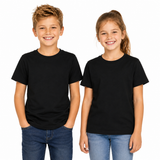 Kids Plain Black T-Shirt - 100% Cotton Childrens Tee Top (For Boys & Girls)