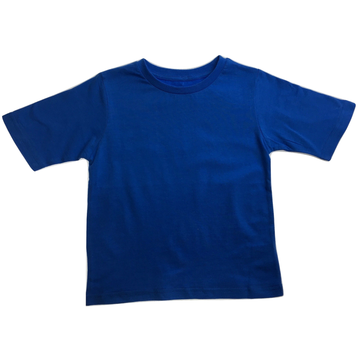 KIDS PLAIN T SHIRT Childrens Child 100% COTTON Boys Girls Basic Blank Tee Top - Bright Blue  - 3