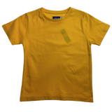KIDS PLAIN T SHIRT Childrens Child 100% COTTON Boys Girls Basic Blank Tee Top - Gold - 3