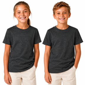 Kids Plain Grey Marle T-Shirt - 100% Cotton Childrens Tee Top (For Boys & Girls)