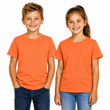 Kids Plain Orange T-Shirt - 100% Cotton Childrens Tee Top (For Boys & Girls)