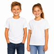 Kids Plain White T-Shirt - 100% Cotton Childrens Tee Top (For Boys & Girls)