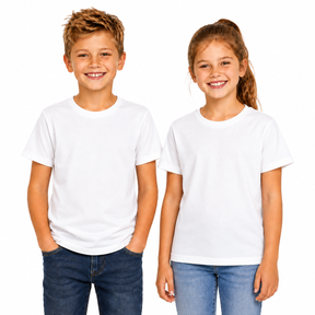 Kids Plain White T-Shirt - 100% Cotton Childrens Tee Top (For Boys & Girls)
