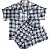 Kids 100% Cotton Flannelette Pyjamas - Black/Blue/White (Boys/Girls Winter PJ Set)
