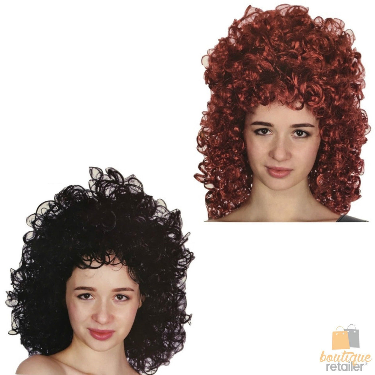 LONG CURLY WIG Hair Costume Cosplay Party Wavy Fancy Dress Ladies Accessory - Black