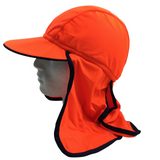 Fluro Orange Hi Vis Legionnaire Hat - High Visibility Sun Protection Cap (One Size)