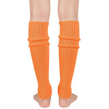 1 Pair Orange Ribbed Leg Warmers - Womens Dance Costume/80s Party