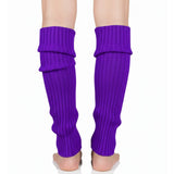 1 Pair Purple Ribbed Leg Warmers - Womens Dance Costume/80s Party