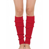 1 Pair Red Ribbed Leg Warmers - Womens Dance Costume/80s Party