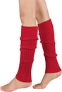 1 Pair Red Ribbed Leg Warmers - Womens Dance Costume/80s Party