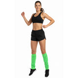 1 Pair Fluro Green Leg Warmers - Womens Dance Costume/80s Party