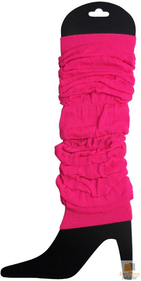 1 Pair Fluro Hot Pink Leg Warmers - Womens Dance Costume/80s Party