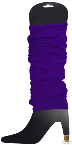 1 Pair Purple Leg Warmers - Womens Dance Costume/80s Party