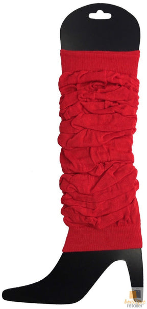 1 Pair Red Leg Warmers - Womens Dance Costume/80s Party