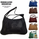 Premium Womens Leather Shoulder Bag Messenger Satchel Handbag Purse Travel - Blue