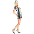 Ladies PRISONER COSTUME Womens Halloween Convict Jail Adult Outfit Prison
