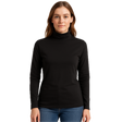 Plain Black Ladies Skivvy - Womens Long Sleeve Turtleneck Cotton Top