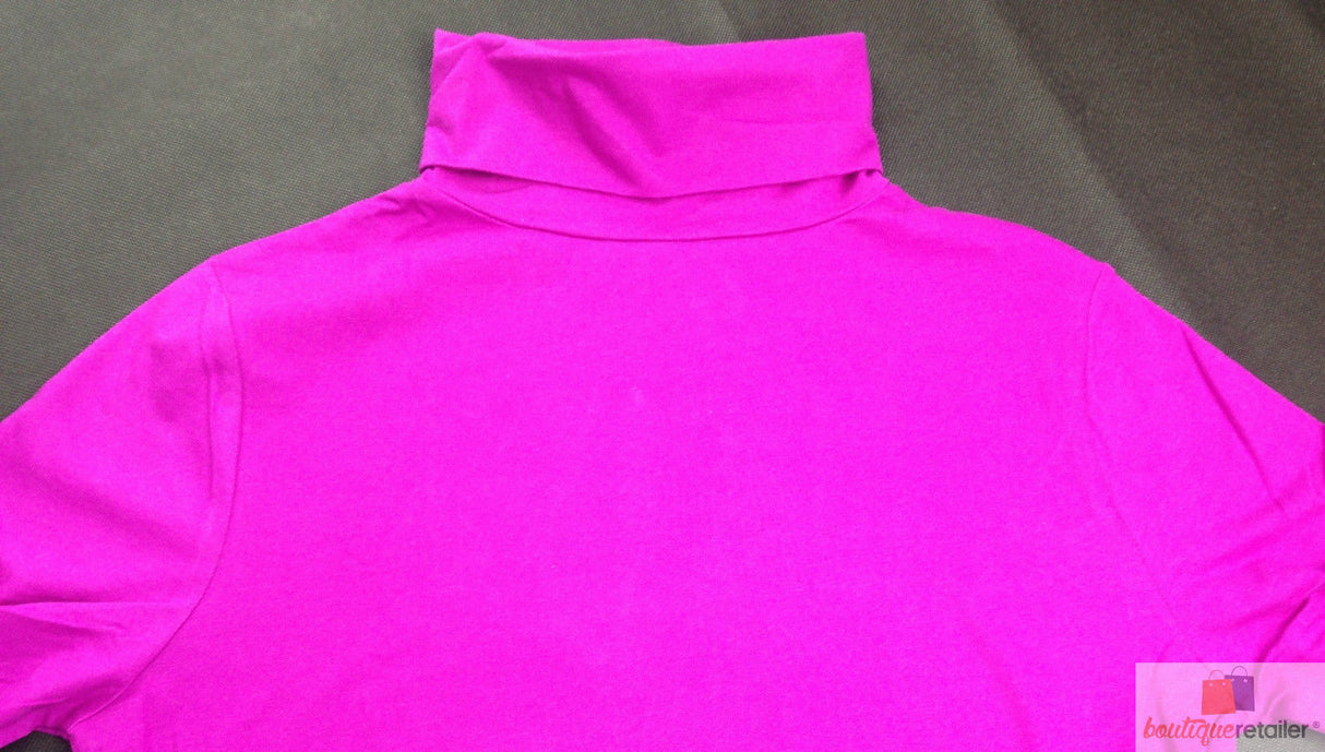 Ladies SKIVVY Womens Long Sleeve Plain Top Warm Turtleneck Cotton High Neck - Coal Marle