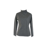Ladies SKIVVY Womens Long Sleeve Plain Top Warm Turtleneck Cotton High Neck - Grey Marle