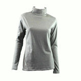 Ladies SKIVVY Womens Long Sleeve Plain Top Warm Turtleneck Cotton High Neck - Plum