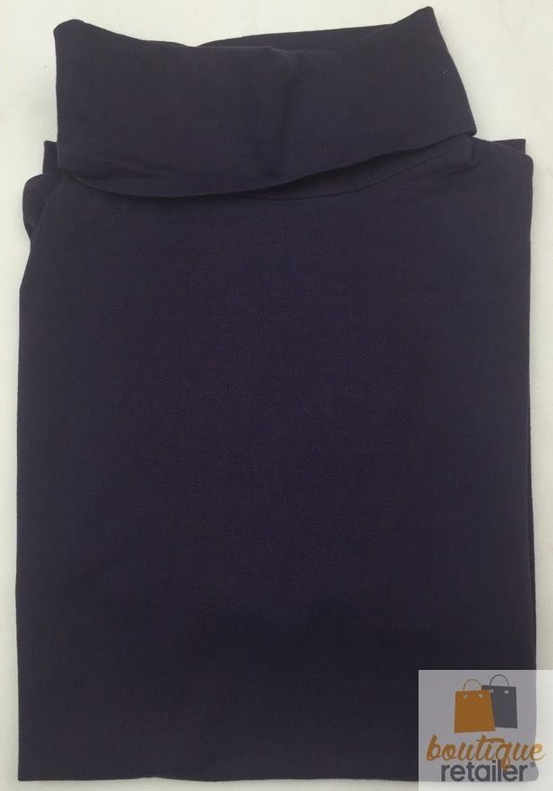 Ladies SKIVVY Womens Long Sleeve Plain Top Warm Turtleneck Cotton High Neck - Purple