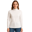 Plain White Ladies Skivvy - Womens Long Sleeve Turtleneck Cotton Top