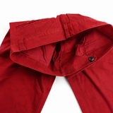 Mens Skinny Chino Pants - Red (100% Cotton Slim Leg Trousers)