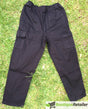 Mens 100% Cotton Cargo Pants - Elastic Waist Plain Casual Trousers - Black