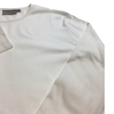 Mens 100% COTTON PLAIN LONG SLEEVE TOP Basic T Shirt Tee Slim Fitted Style - White