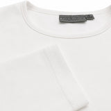 Mens 100% Cotton Plain Slim Fit Long Sleeve Top - White