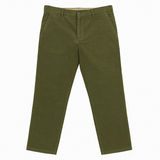 Mens Casual Stretch Corduroy Pants - Olive (Adjustable Cotton Trousers)